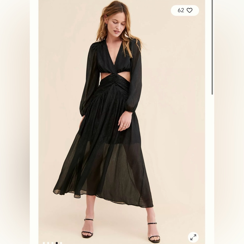 ASTR the Label BlackTwist Cutout Waist Dress